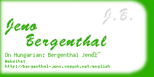 jeno bergenthal business card